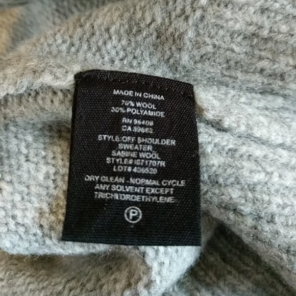 Theory Off Shoulder Gray Melange Sabine Sweater - Picture 6 of 6